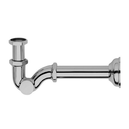 Sifone a S 1” 1/4 per bidet tubo cm 24 e rosone ottone