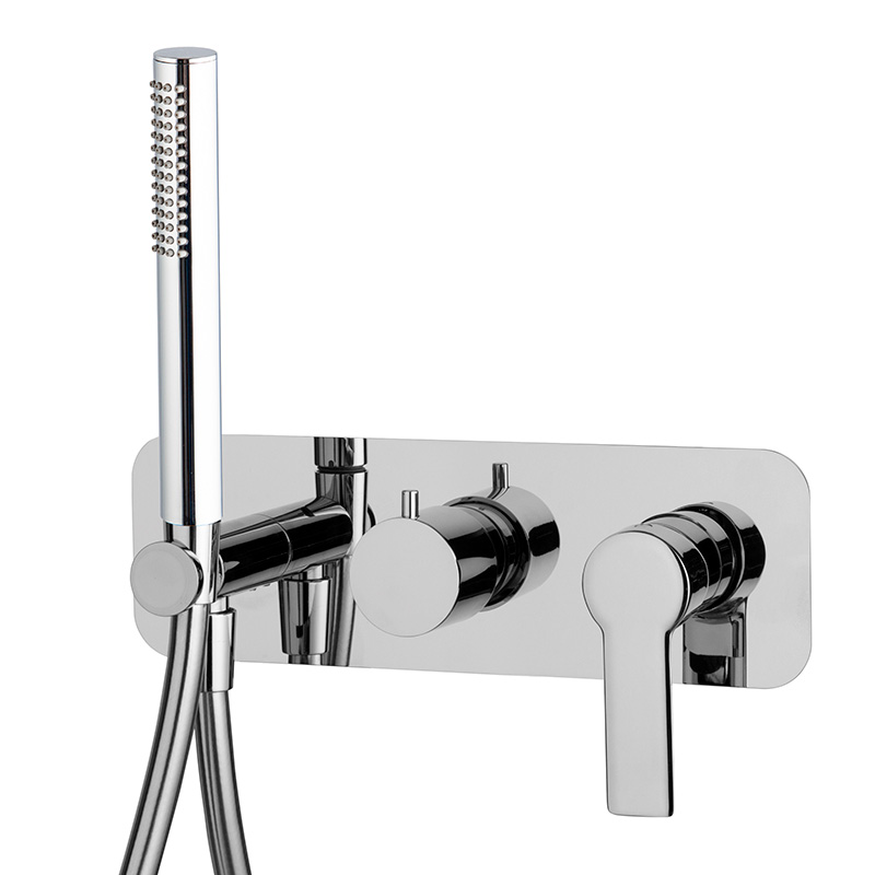 Miscelatore incasso doccia 2 uscite con set doccia