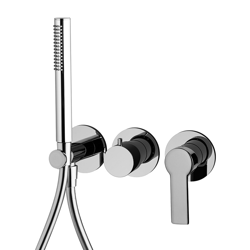Miscelatore incasso doccia 2 uscite con set doccia