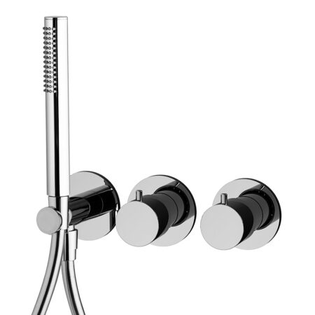 Miscelatore termostatico incasso 2 uscite con set doccia