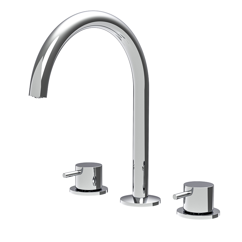 Tre fori lavabo con canna girevole