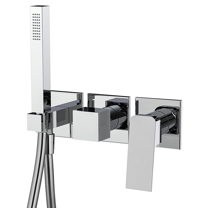 Miscelatore incasso doccia 2 uscite con set doccia