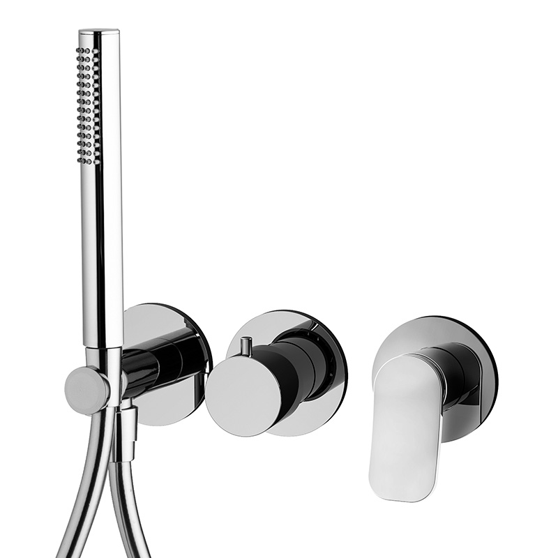 Miscelatore incasso doccia 2 uscite con set doccia