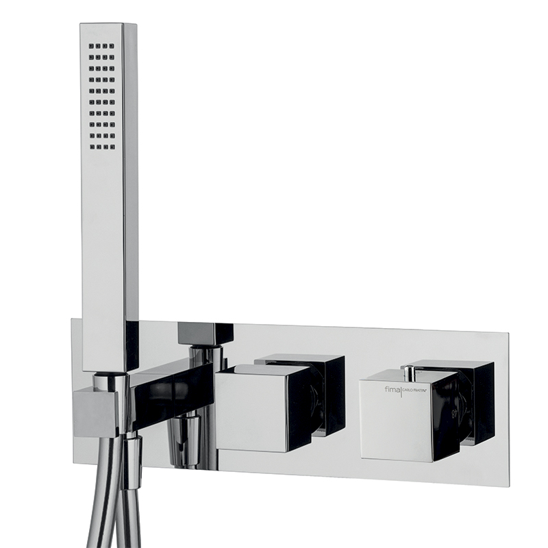 Miscelatore termostatico incasso 2 uscite con set doccia