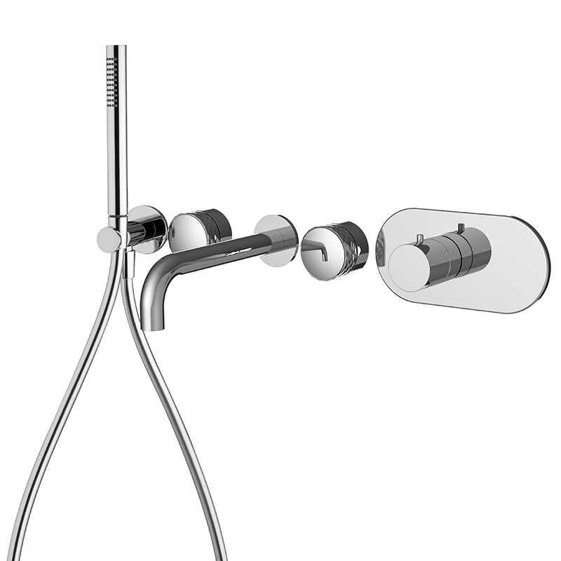 Built-in single lever bath/shower mixer with two outlets Texture Collection