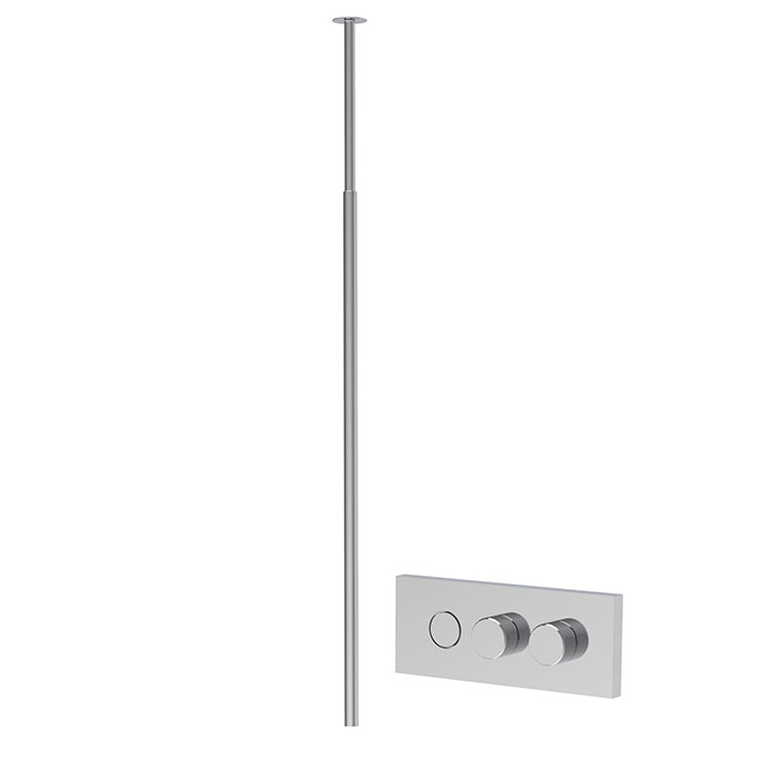 Miscelatore lavabo a parete con bocca di erogazione a soffitto
