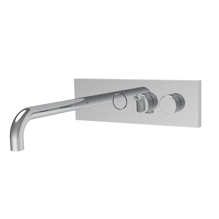 Miscelatore lavabo a parete con pulsante on/off