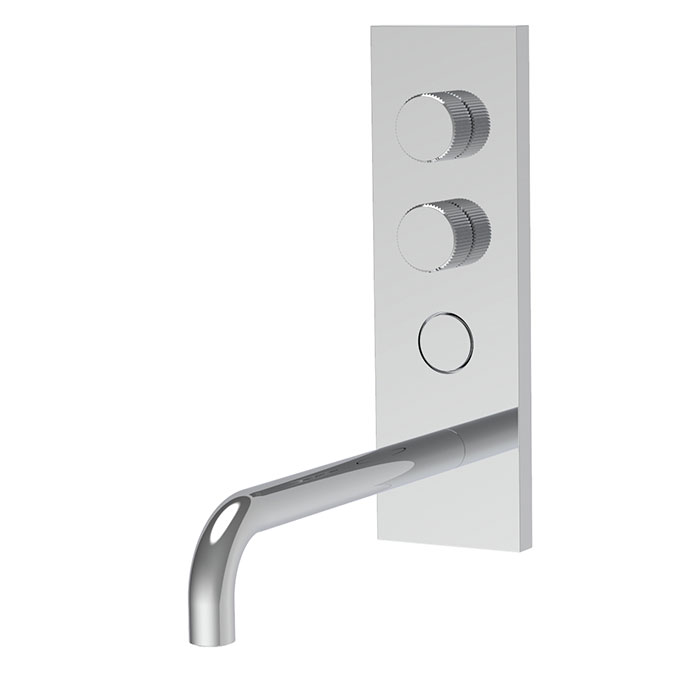 Miscelatore lavabo a parete con pulsante on/off