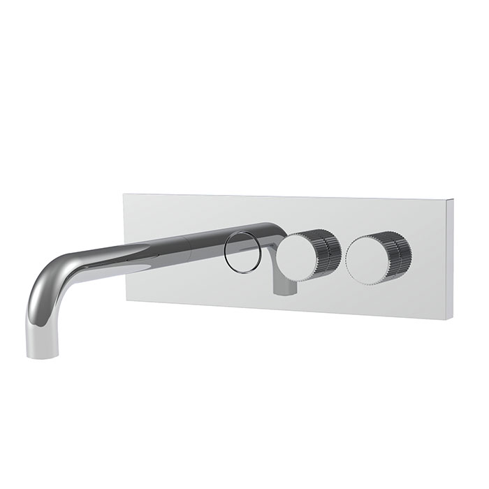 Miscelatore lavabo a parete con pulsante on/off