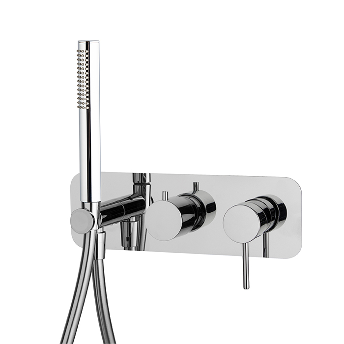 Miscelatore incasso doccia 2 uscite con set doccia