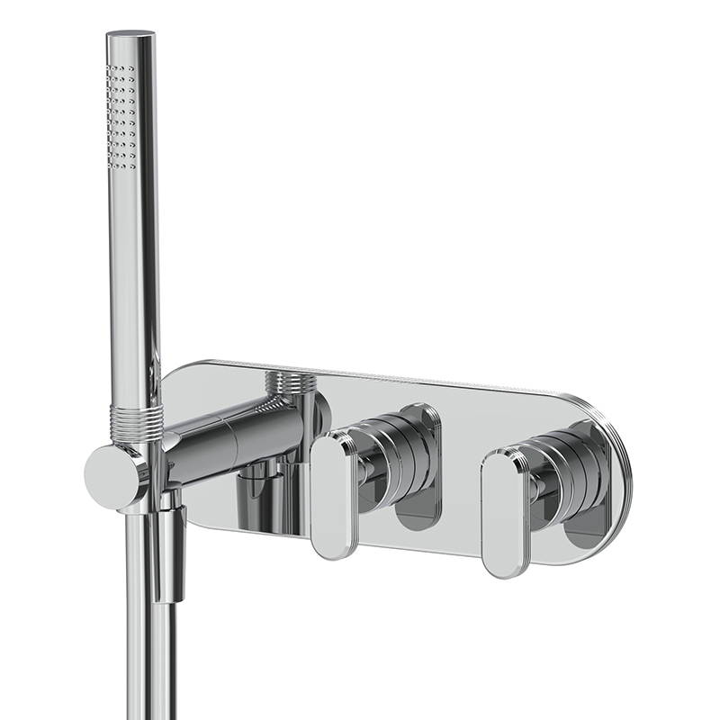 Miscelatore incasso doccia 2 uscite con set doccia