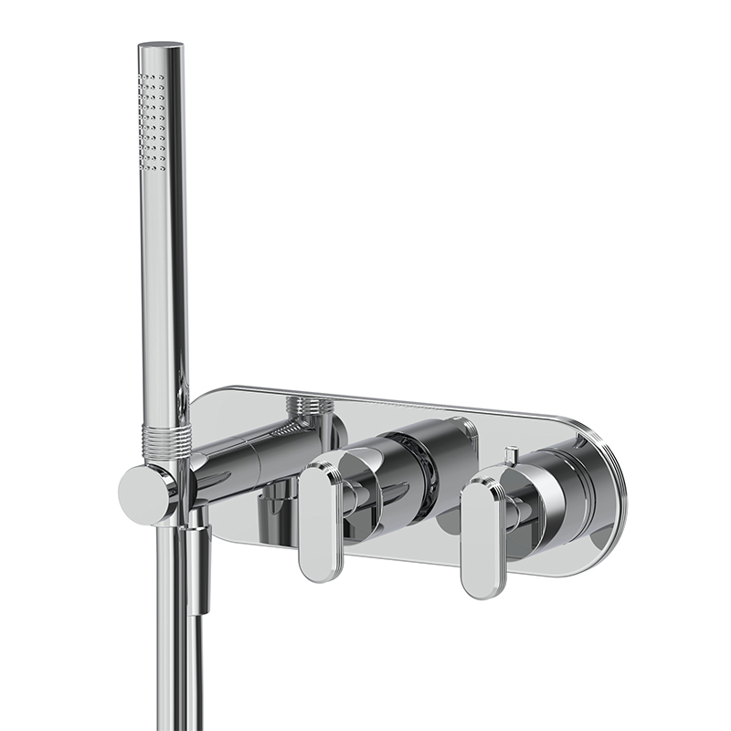 Miscelatore termostatico incasso 2 uscite con set doccia