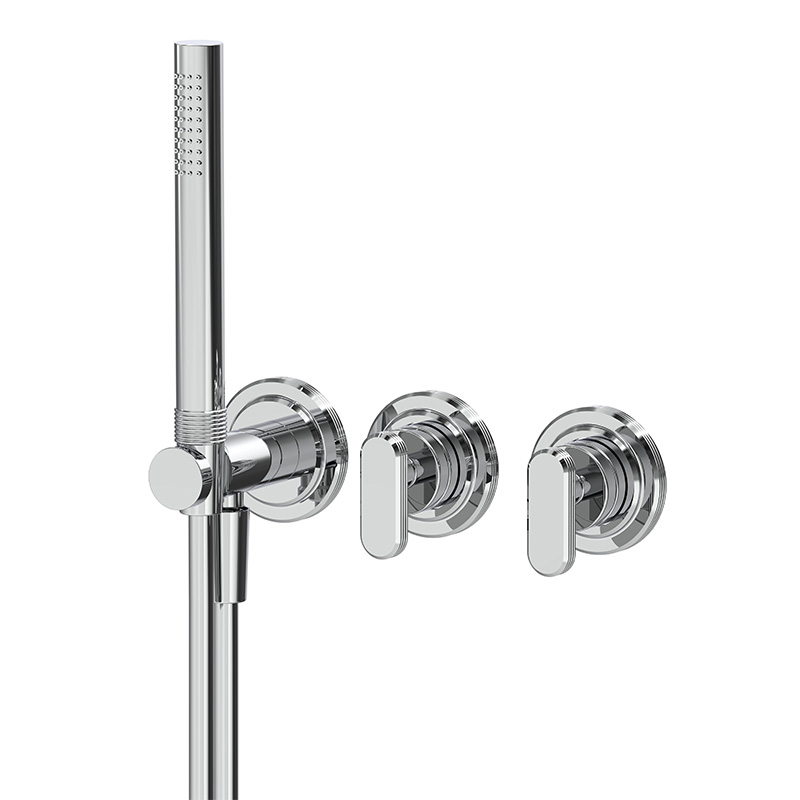 Miscelatore incasso doccia 2 uscite con set doccia