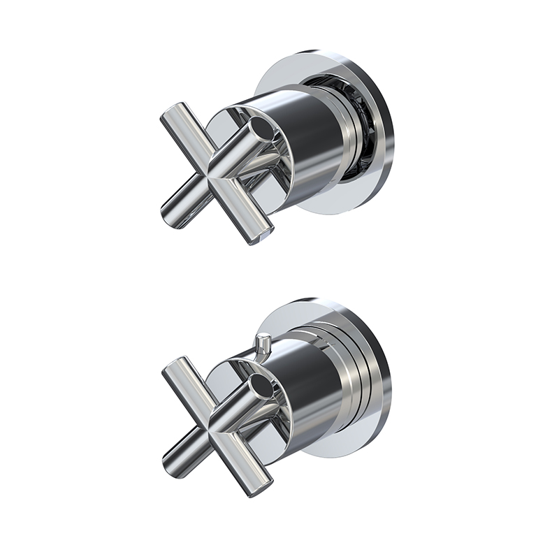 Thermostatic mixer for concealed installation with 2 outlets diverter