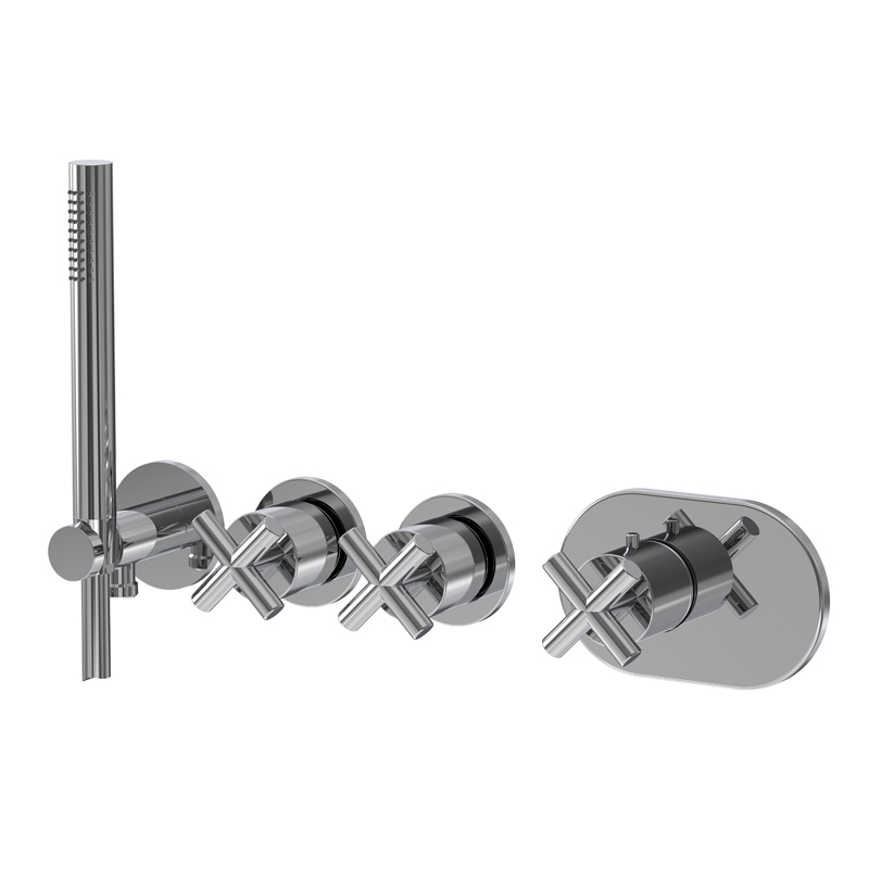 Built-in single lever bath/shower mixer with two outlets