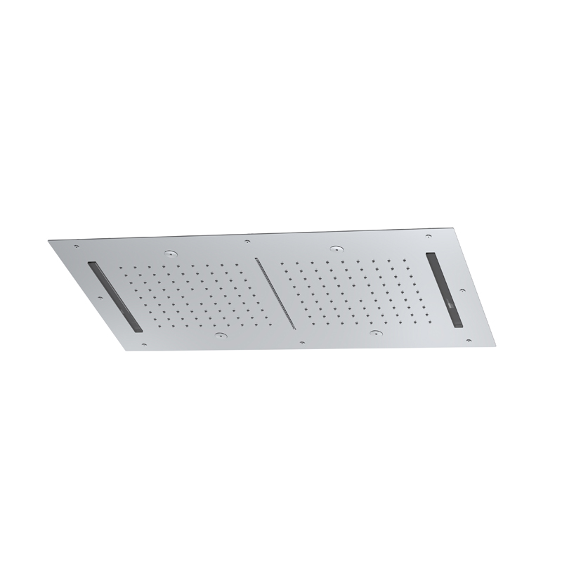 Soffione a soffitto in acciaio inox Harmonia con cromoterapia